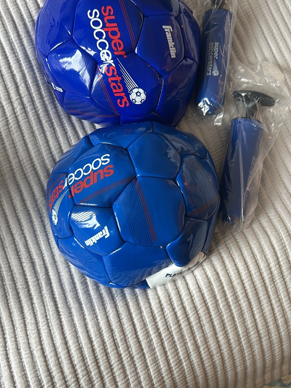 Franklin Super SoccerStars Blue Soccer Balls with Pumps (Set of 2) - Used